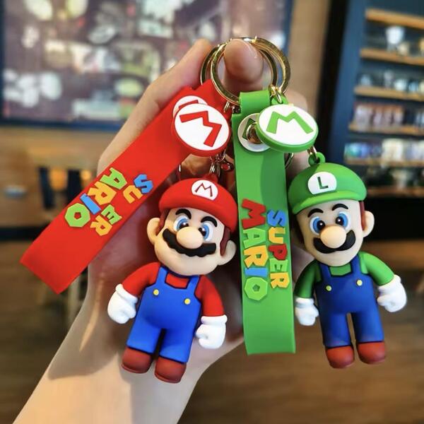 スーパーマリオ マリオルイージ2個セット マスコットキーホルダーストラップ付き