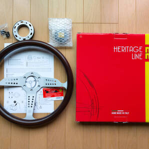 【新品同様】正規 MOMO モモ HERITAGE LINE GRAND PRIX HL-01 350mm(マホガニー/シルバー) / 大恵 アジャストスペーサー(モモ用)セット