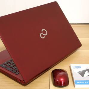 ★美品ガーネットレッド★Core i7-4722HQ/新品512GB SSD/16GB/フルHDタッチ/DOLBYサウンド/ブルーレイ/Win11★富士通LIFEBOOK AH77/U