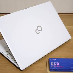 ★極美品プレミアムホワイト★Core i7-8565U/新品1TB NVMe SSD/16GB/FHD/ONKYO SP/ブルーレイ/Win11/Office H&B★富士通LIFEBOOK AH55/D3