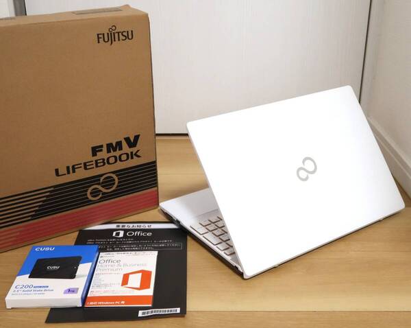 ★極美品プレミアムホワイト★Core i7-8550U/新品1TB SSD/16GB/フルHD/Hi-Res/Blu-ray/Win11/Office 2016/新品BT★富士通LIFEBOOK AH53/B3