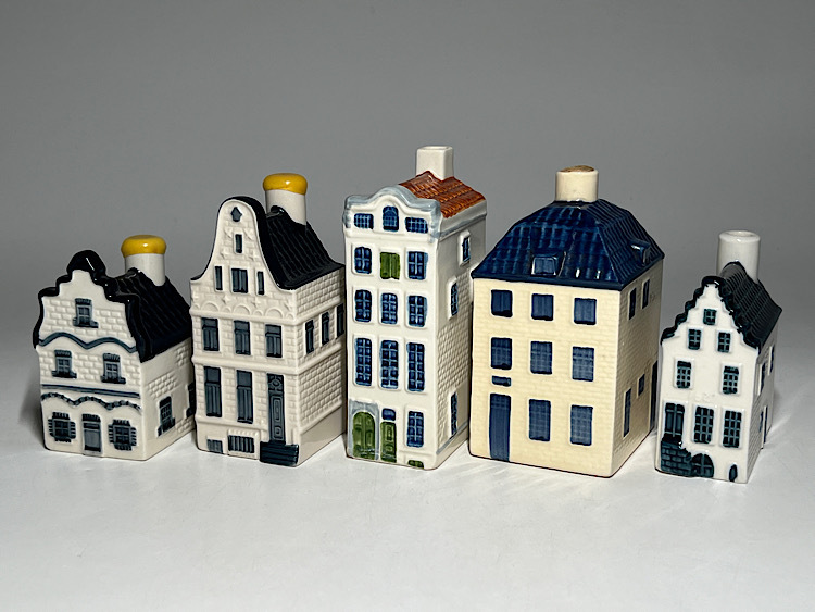 【れみな】KLM オランダ航空 デルフトブルーハウス5個セット れみな】KLM オランダ航空 デルフトブルーハウス5個セット
