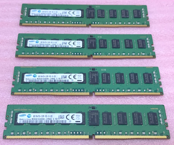 ∠Samsung M393A1G40DB0-CPB0Q 4枚セット *PC4-17000/DDR4-2133/PC4-2133P ECC REG/Registered 288Pin DDR4 RDIMM 32GB(8GB x4) 動作品