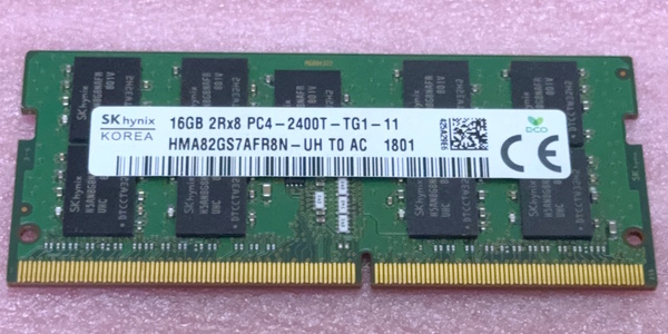 #SK hynix HMA82GS7AFR8N-UH *PC4-19200/DDR4-2400/PC4-2400T "ECC" 260Pin DDR4 SO-DIMM 16GB 動作品