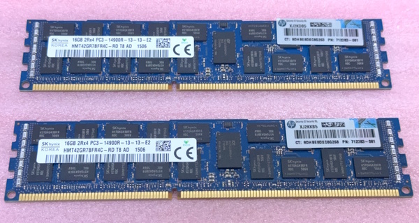 ★SK hynix HMT42GR7BFR4C-RD 2枚セット *PC3-14900R/DDR3-1866 ECC REG/Registered 240Pin DDR3 RDIMM 32GB(16GB x2) 動作品