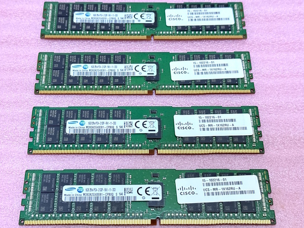 ☆Samsung M393A2G40EB1-CPB0Q 4枚セット *PC4-17000/DDR4-2133/PC4-2133P ECC REG/Registered 288Pin DDR4 RDIMM 64GB(16GB x4) 動作品