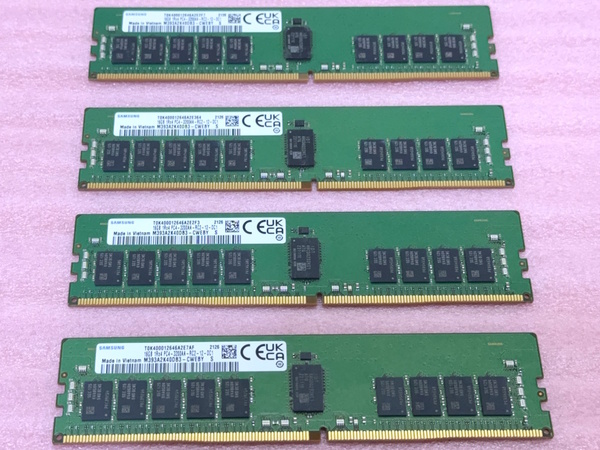 #Samsung M393A2K40DB3-CWEBY 4枚セット *PC4-25600/DDR4-3200/PC4-3200AA ECC REG/Registered 288Pin DDR4 RDIMM 64GB(16GB x4) 動作品