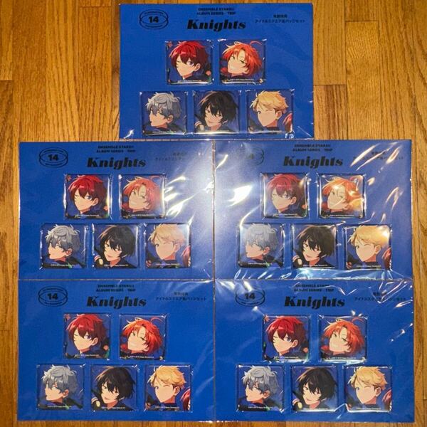 あんさんぶるスターズ Knights 有償特典 スクエア缶バッジ 5セット あんスタ グッズ 朱桜司 鳴上嵐 月永レオ 瀬名泉 朔間凛月