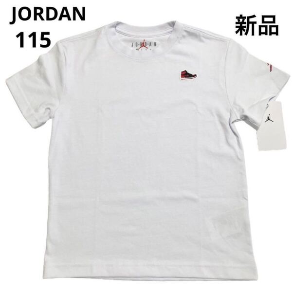 F326 新品 JORDAN ジョーダン NIKE ナイキ Tシャツ カットソー 半袖 キッズ 子供服 ホワイト 女の子 男の子 110cm 115cm KD316