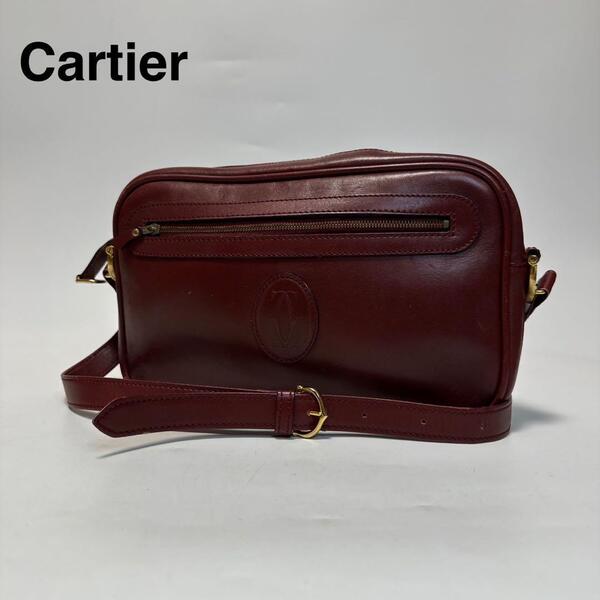 q51【美品】カルティエ Cartier マストライン レザー ショルダーバッグ カメラバッグ
