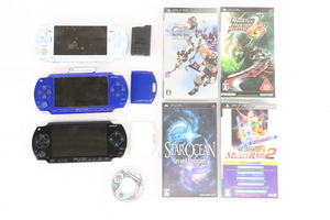 ★Sony PSPまとめ PSP-2000・1000 本体3台/カセット付き キングダムハーツ モンスターハンター 等_FFH_C0605-F019