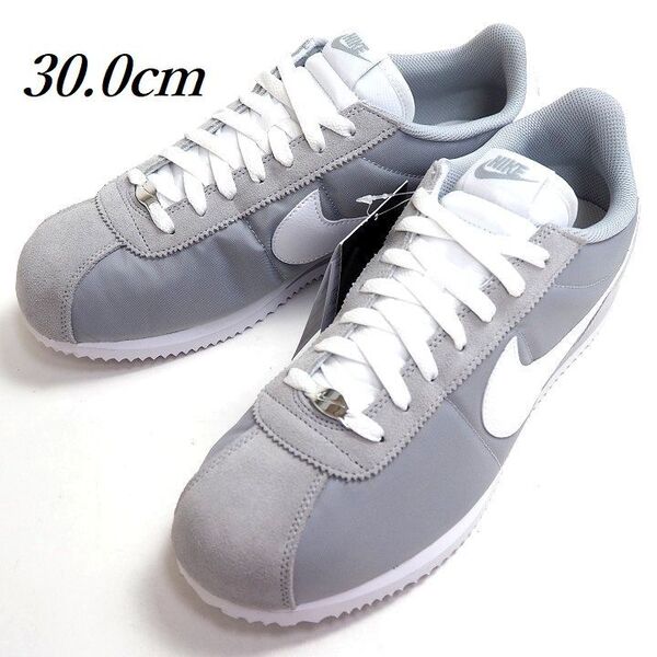 T238 新品 NIKE ナイキ Cortez Textile コルテッツ テキスタイル スニーカー フラットシルバー/ホワイト 30cm