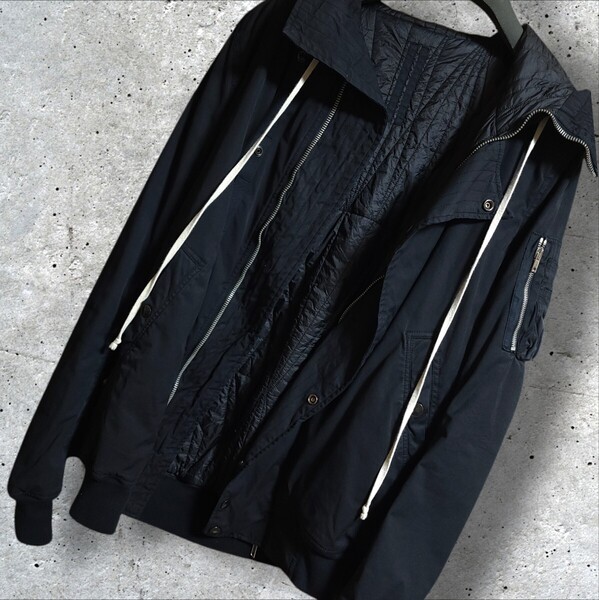 RickOwens DRKSHDW HOODED BOMBER SHORT ブルゾン ボンバー リックオウエンス DRKSHDW ダークシャドウ M ブラック パーカー
