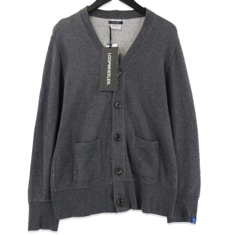 【未使用級】 ループウィラー ゴマシオ　スウェット　カーディガン LOOPWHEELER｜ルモアズ別注、ドレスパンツにも合うカーディガン