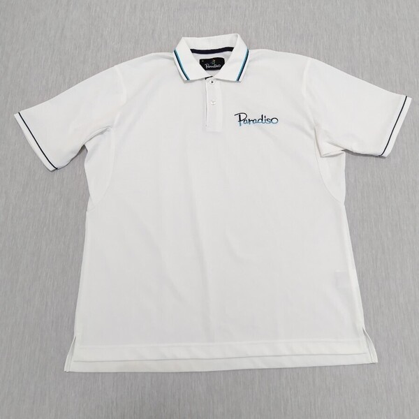 \送料込み!/【Paradiso GOLF】パラディーゾゴルフ 半袖 ポロシャツ Mサイズ 白 ホワイト ゴルフウェア GOLF スポーツ
