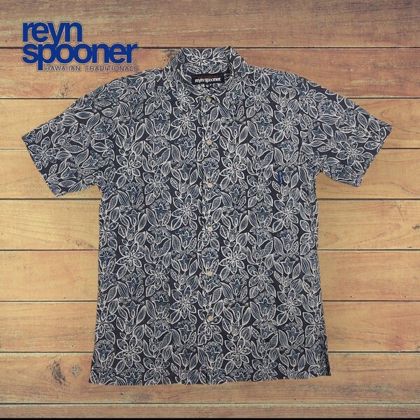 美品 レインスプーナー REYN SPOONER リバースプリントアロハシャツ/M