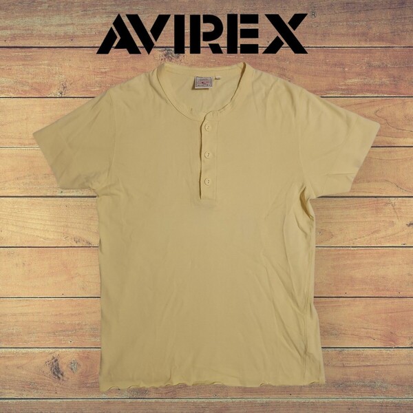 AVIREX アヴィレックス カラー ヘンリーネック 半袖Tシャツ/M 6163130