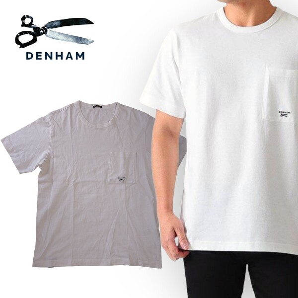 DENHAM デンハム シザーロゴ 刺繍 胸ポケット Tシャツ AMERICANA DENHAM TEE HCJ 半袖TシャツM ブルガリア製