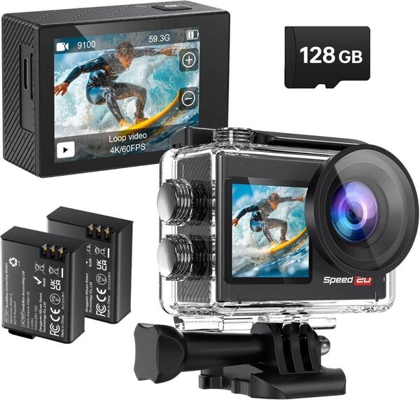 Hiicam speed20 アクションカメラ 水中カメラ ウェアラブルカメラ GoPro 4K 60FPS 防水 EIS手ブレ補正 170°