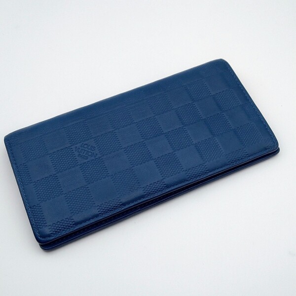 LOUIS VUITTON ルイヴィトン ダミエ アンフィニ ポルトフォイユ ブラザ 青 ネプテューヌ 長財布 カード入れ 札入れ メンズ N63205