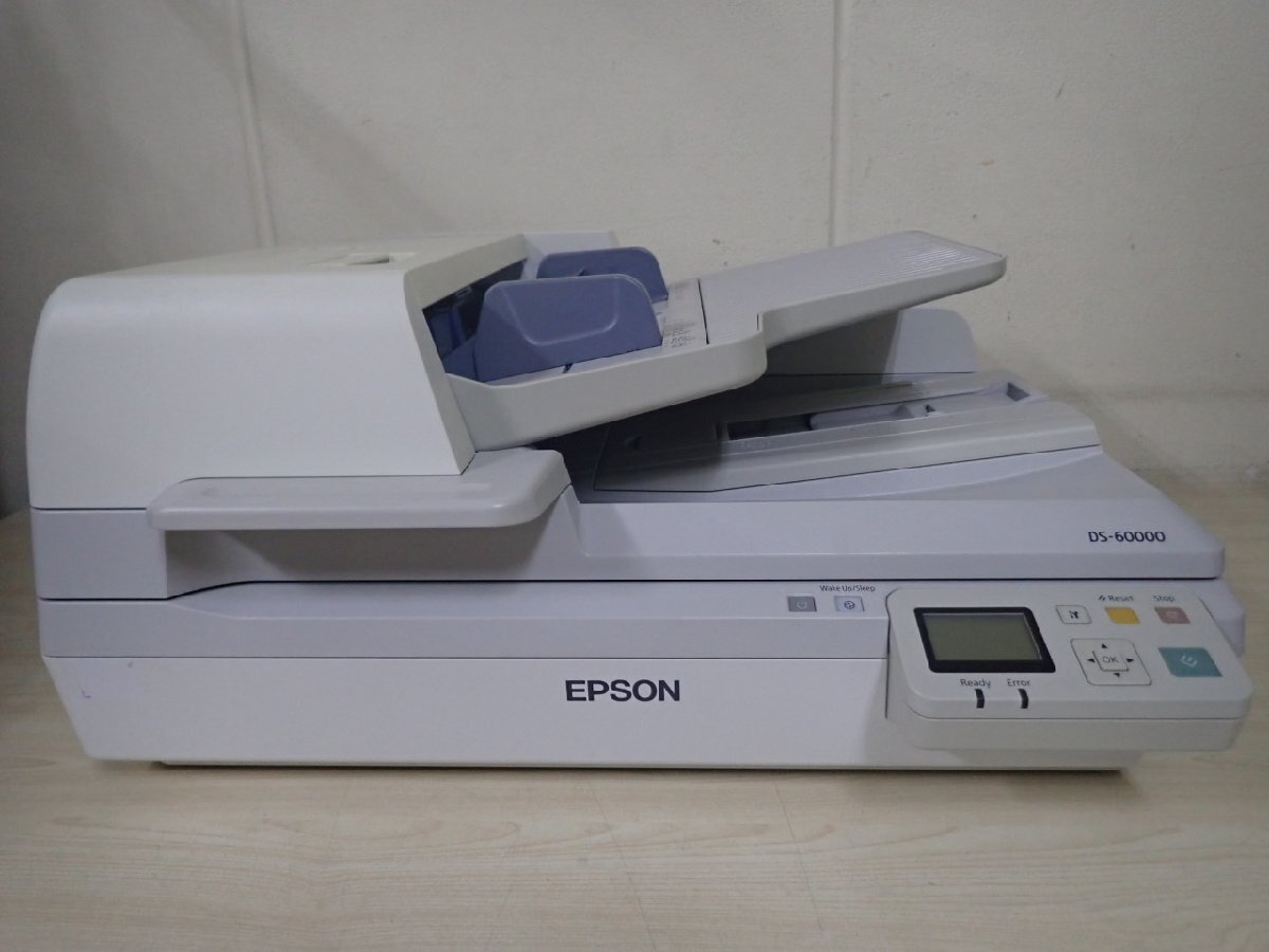 【埼玉発】【EPSON】A3ドキュメントスキャナー　DS-60000　※ADF難有※★カウンター6172枚★LANパネル付★動作確認済★　(9-3326) ☆ 動作確認済⁄ EPSON DS-60000 卓上型フラットベッドカラーイメージ