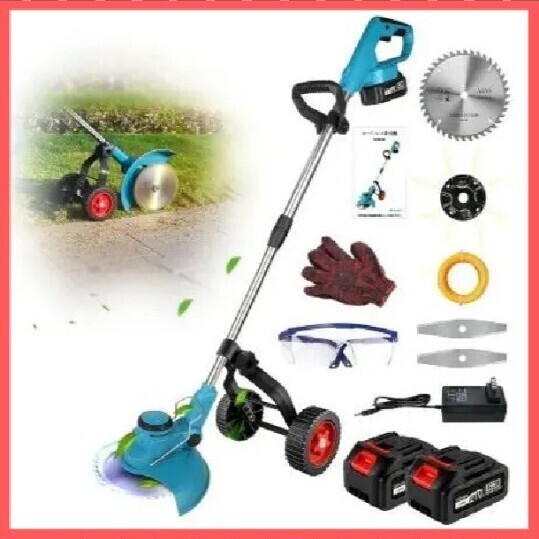 充電式 草刈り機、18vバッテリーを対応/ブラシレスモー/260mm コードレス 刈払機 草刈機 電動軽量3種類替え刃 伸縮 3.0Ahバッテリー2個