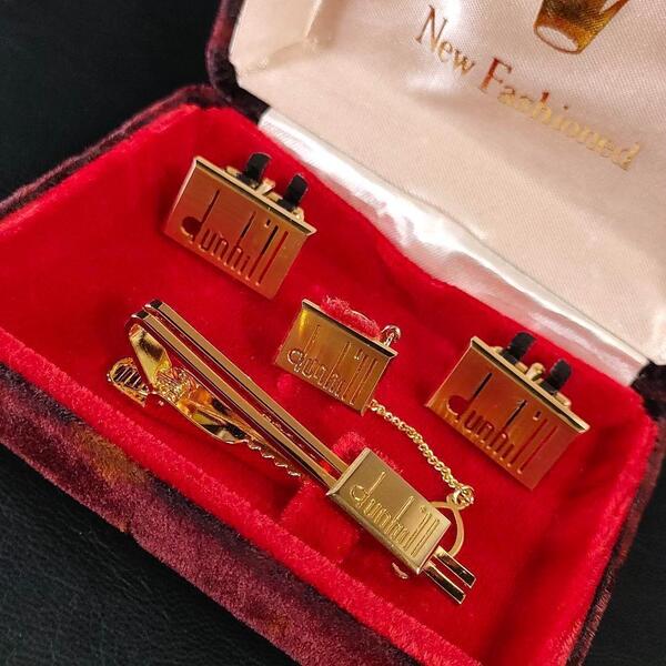 【極美品】Dunhill ダンヒル カフス・タイピンセット ゴールド タイタック