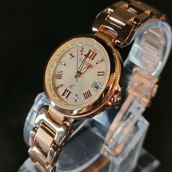 極美品 CITIZEN シチズン XC H246 ピンクゴールド ソーラー 時計