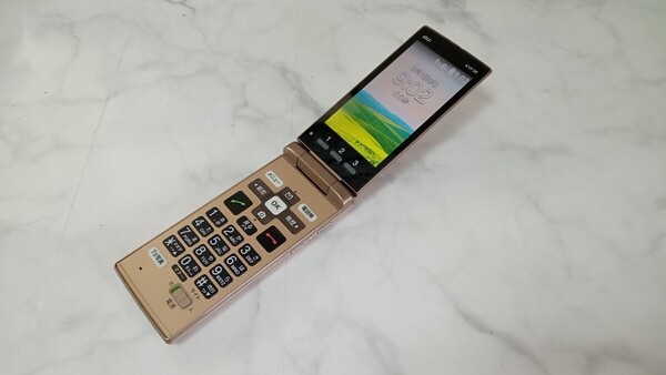 K4143 au SIMフリー 簡単ケータイ KYF38 KYOCERA 簡易確認&簡易清掃&初期化OK 判定○ 送料無料 WebにてSIMロック解除受付手続済み