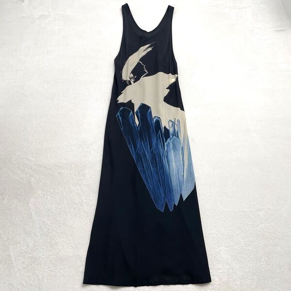 【新品】y's ワイズ yohji yamamoto ヨウジヤマモト 柄 ノースリーブ ロング ワンピース 希少 アーカイブ