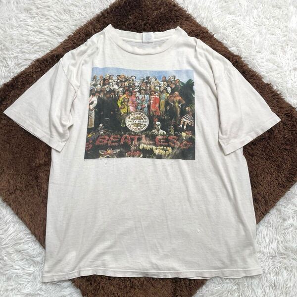 【90s】THE BEATLES ビートルズ 半袖 Tシャツ カットソー サージェント ペパーズ ロンリー ハーツ 名作 XL ヴィンテージ オリジナル
