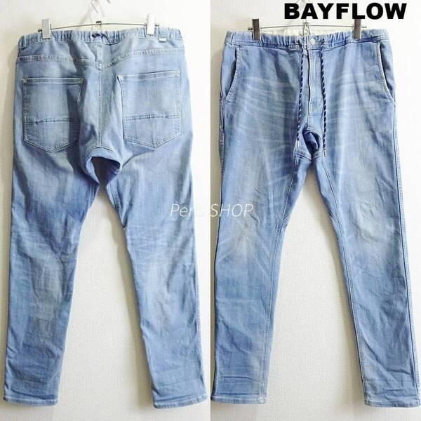即決★ 送料無★ ベイフロー スキニー クライミングデニムパンツ 【L~M】 強ストレッチ 空色 BAYFLOW I969