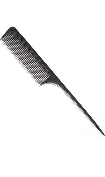 ★10本セット カットコーム 櫛 おやれなヘアくし 美容師用 ヘアケア 静電気防止 プロ用カットコーム ウェット ドライ兼用 Black 10本