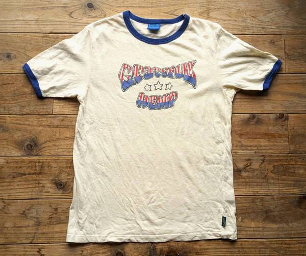 送料無料♪ゴーヘンプ GOHEMP リンガーTシャツ size M メンズ 55%ヘンプ45%オーガニックコットン GREATFUL HEMP 美品 アウトドア トリムT