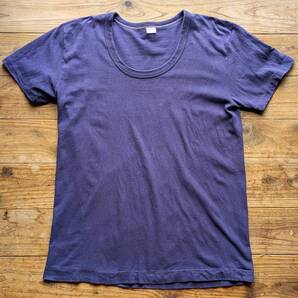 送料無料♪ENTRY SG エントリー HALO Tシャツ Uネック カットソー size L メンズ クラシックネイビー 吊り編み天竺 和歌山 日本製 USED古着