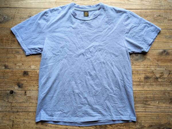 送料無料♪SHIPS別注BATONER バトナー Tシャツ 半袖カットソー size 2 メンズ ブルー系 日本製 奥山メリヤス 100%コットン シップス USED