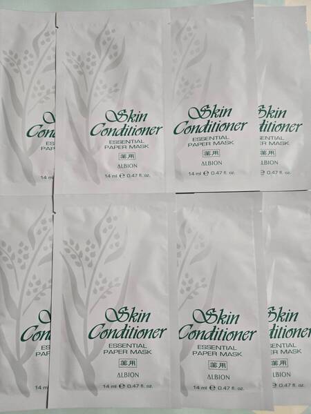 新品★ALBION アルビオン 薬用スキンコンディショナーエッセンシャル ペーパーマスク N 14ml★サンプル8枚