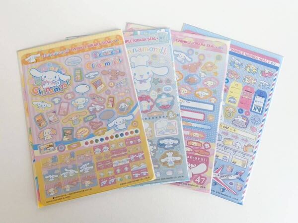 【シナモロール】 トゥインクルキララ シール&ホルダー plus クリアファイル シール 全4種 コンプリートセット サンリオ シナモン