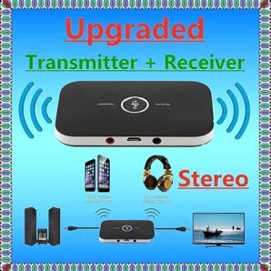 ワイヤレスオーディオ送信機受信機,音楽アダプター,Bluetooth 5.3, 3.5mm補助ジャック, USBドングル,車,PC, TV,ヘッドフォン,B6, 2 in 1