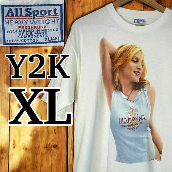 希少 Madonna 2001 TOUR TシャツY2K マドンナ TシャツXL