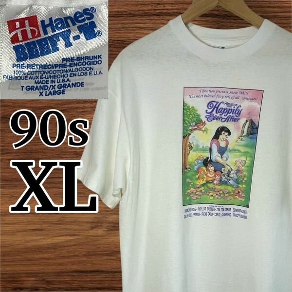 希少 90s Snow White USA製 Tシャツ 白雪姫7人の小人Tシャツ