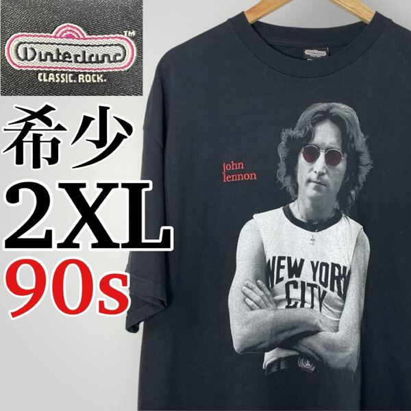 90s 激レア 2XL ジョンレノン TシャツNEW YORK CITY 希少美品 ビートルズ ヴィンテージTシャツ 古着