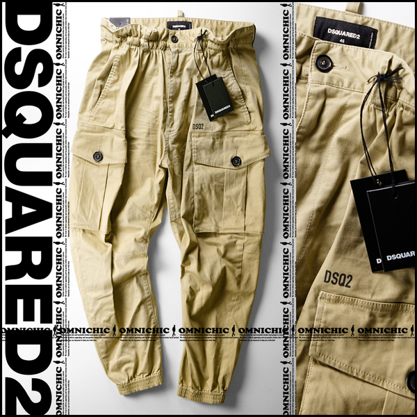 合わせやすさ抜群■新品/春夏モデル【DSQUARED2】ディースクエアードDSQ2ロゴマルチポケットストレッチジョガーカーゴパンツ46/W80~90