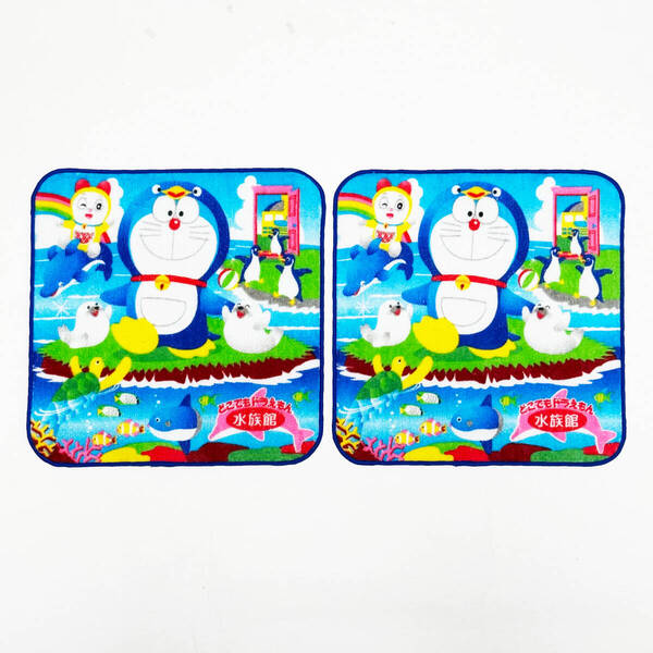 ■水族館限定ドラえもんミニタオルハンカチ2枚セット新品■