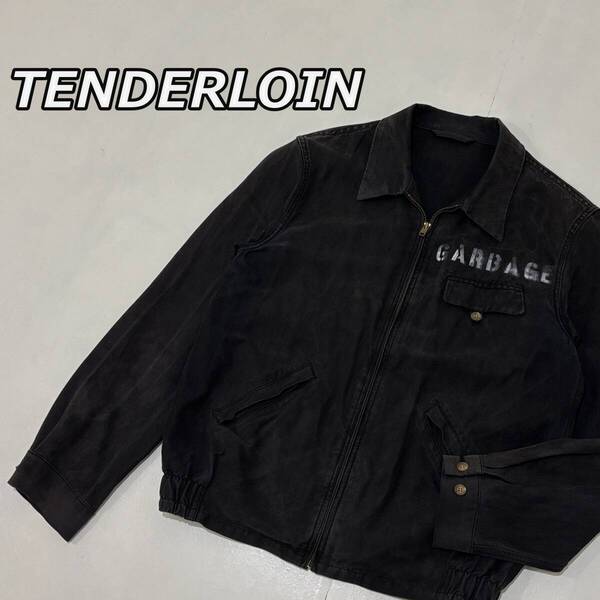【TENDERLOIN】テンダーロイン TALON ZIP タロンジップ ワーク ジャケット ステンシル 黒 ブラック
