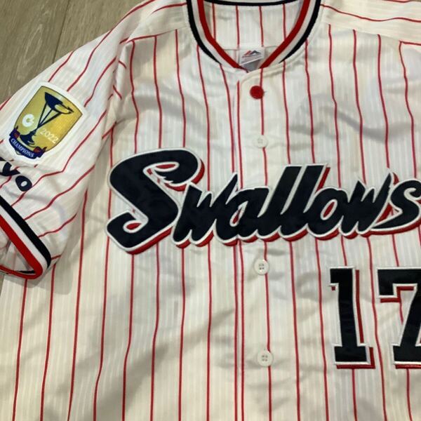 東京ヤクルトスワローズ 清水昇 ユニフォーム 優勝ワッペン付き Mサイズ