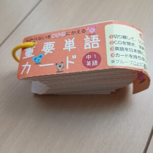 中1 中学1年 英語 単語 単語帳 英単語 重要単語カード 学習 高校受験 英単語帳 復習