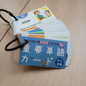 中2 中学2年 英語 単語 単語帳 英単語 重要単語カード 学習 高校受験 英単語帳 復習 文章つき