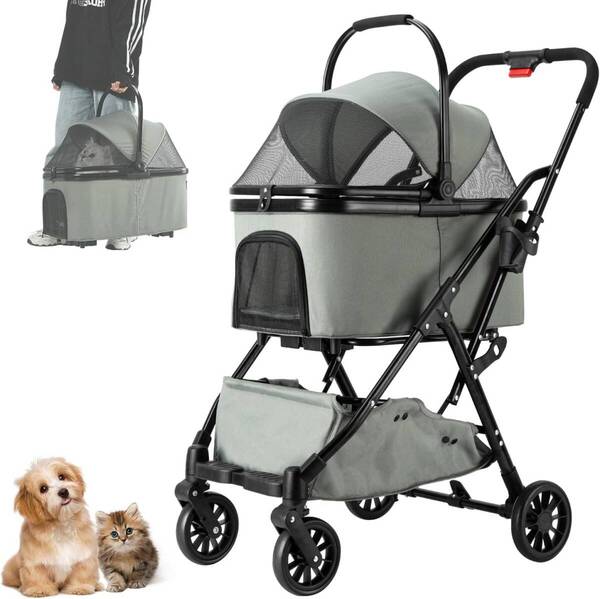 ペットカート 分離型 折りたたみ ペットバギー 小型犬 中型犬 猫 犬 カート 多頭 取り外し可能 収納簡単 多機能