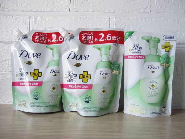 【送料込】ダヴ ニキビケア クリーミー泡洗顔料 レフィル 詰め替え 320ml×2個 / 125ml×1個 まとめて